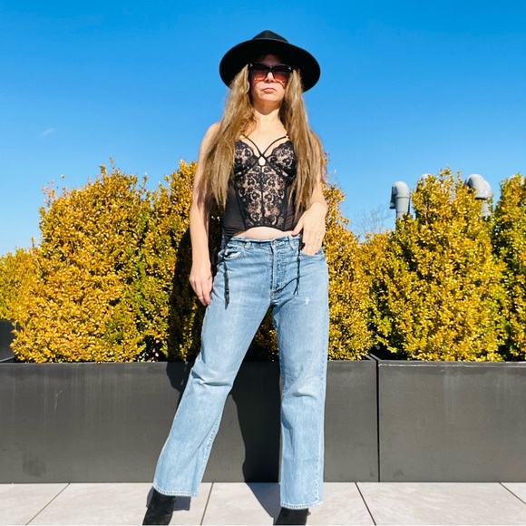 Adore Me Soft Corset Bodysuit Teddy Garters Kink Straps - Picture 10 of 16